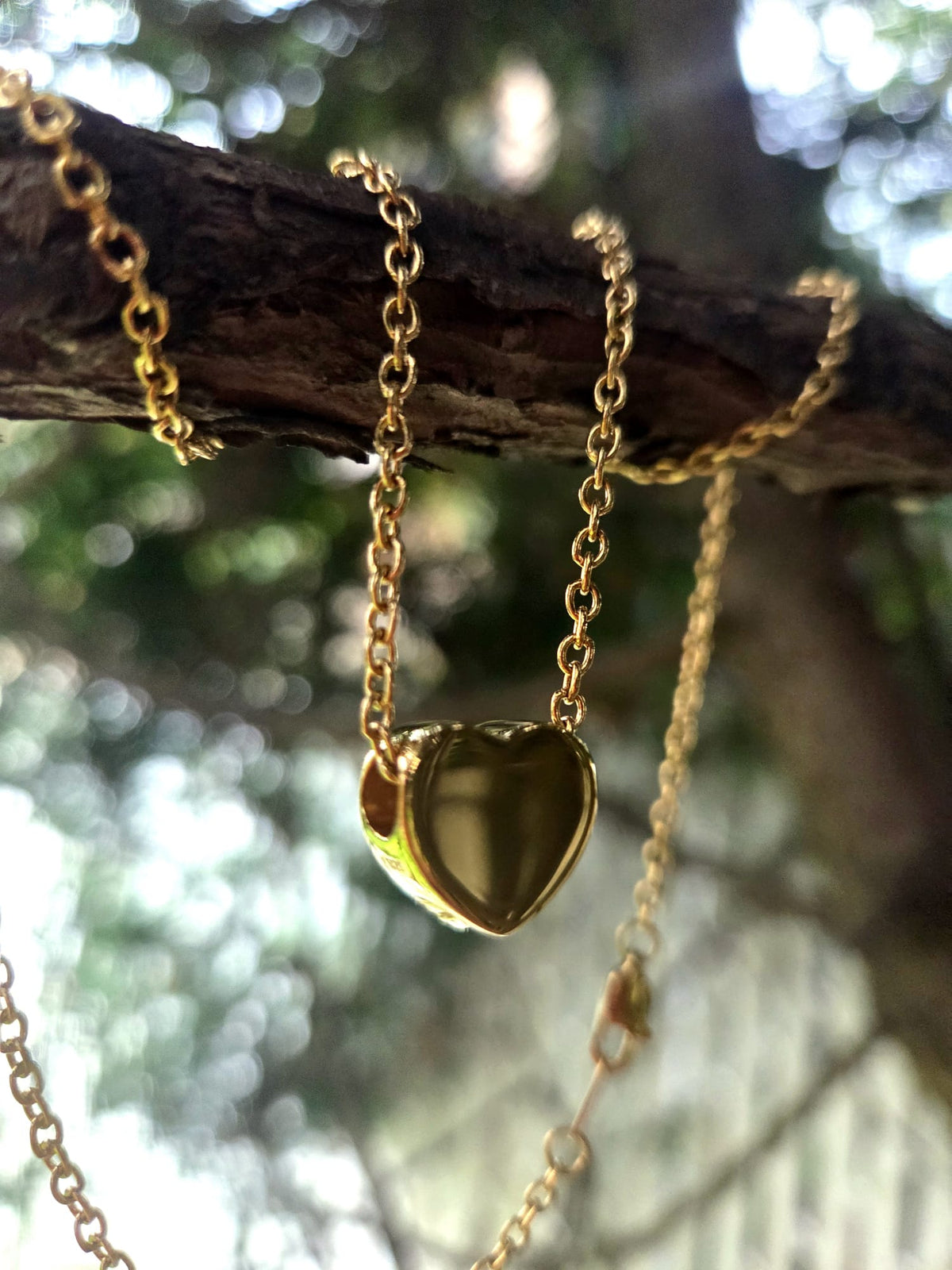 Tiny Heart Urn Pendant Necklace - Gold Vermeil over Sterling Silver